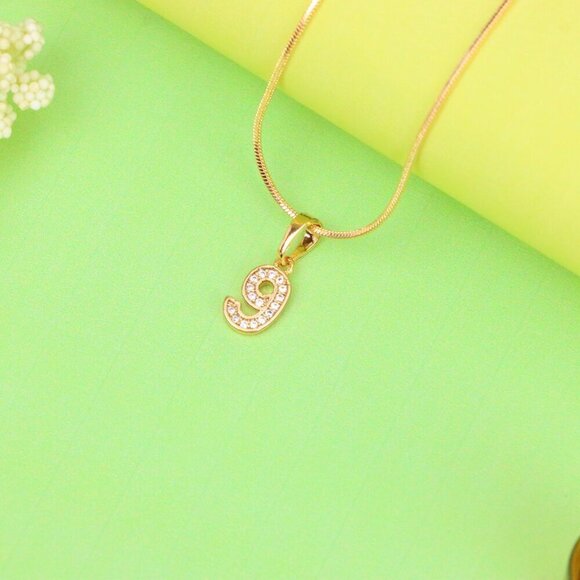 "Rose Gold Number 9 Pendant with Crystals – 18K Gold Plated Charm, XPPT1349 - Picture 3 of 13